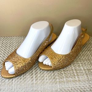 Rose Gold Rhinestone Wedge